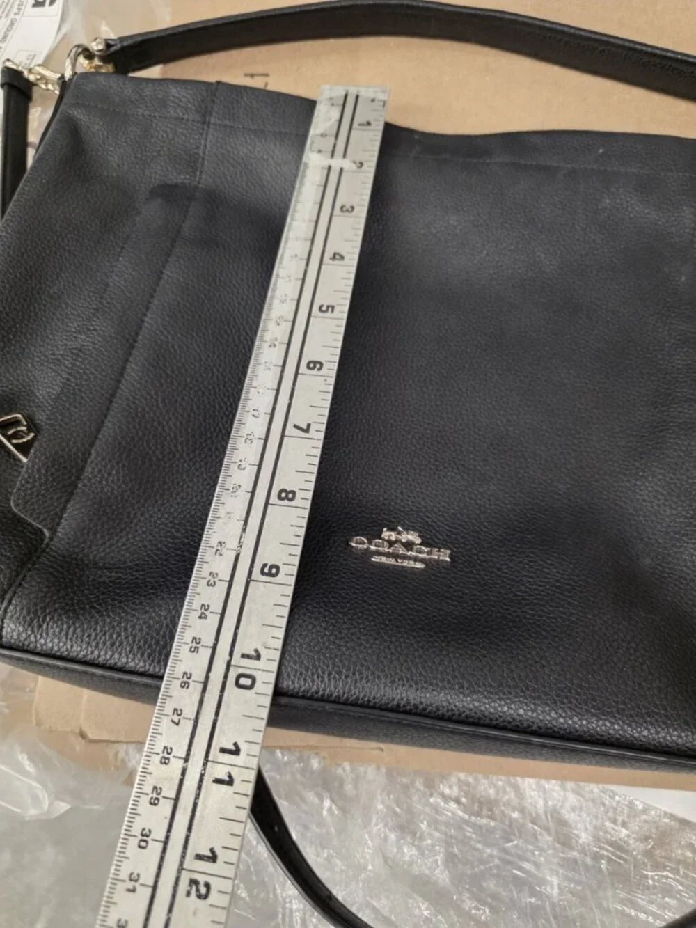 COACH Scout Hobo Black Pebbled Leather Shoulder Crossbody Bag